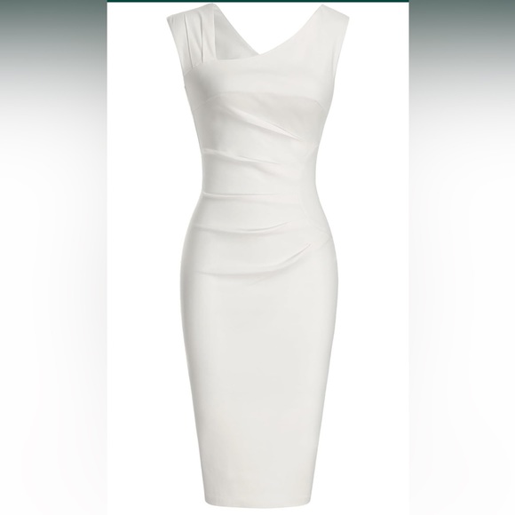 MUXXN Women's Retro 1950s Style Sleeveless Slim Business Pencil Dress - Picture 3 of 13